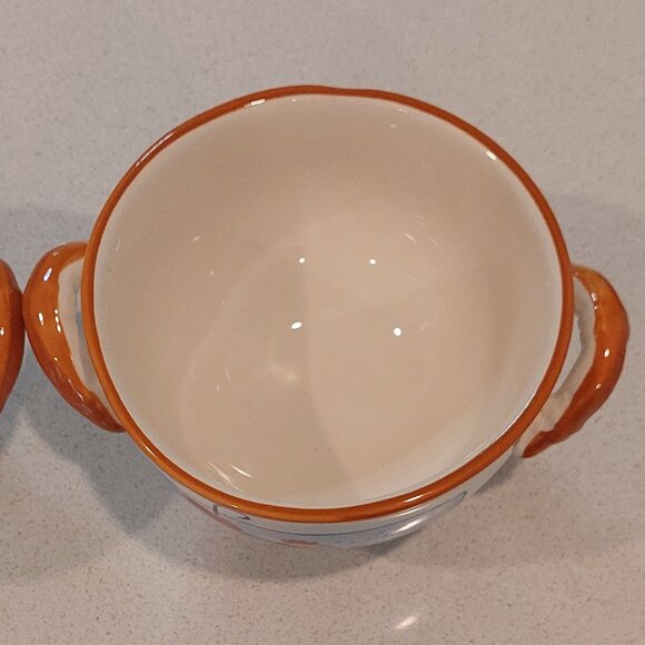 California Pantry 2006 Set of 2 Footed, Double Handled Rooster Soup Bowls - Picture 12 of 13